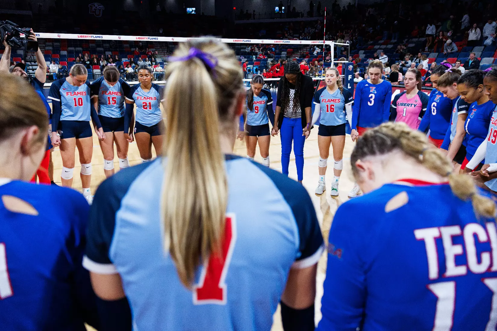 The Liberty University Women’s Volleyball team takes on the Louisiana Tech Bulldogs at Liberty Arena on November 2, 2023. (Photo by: Matt Reynolds)