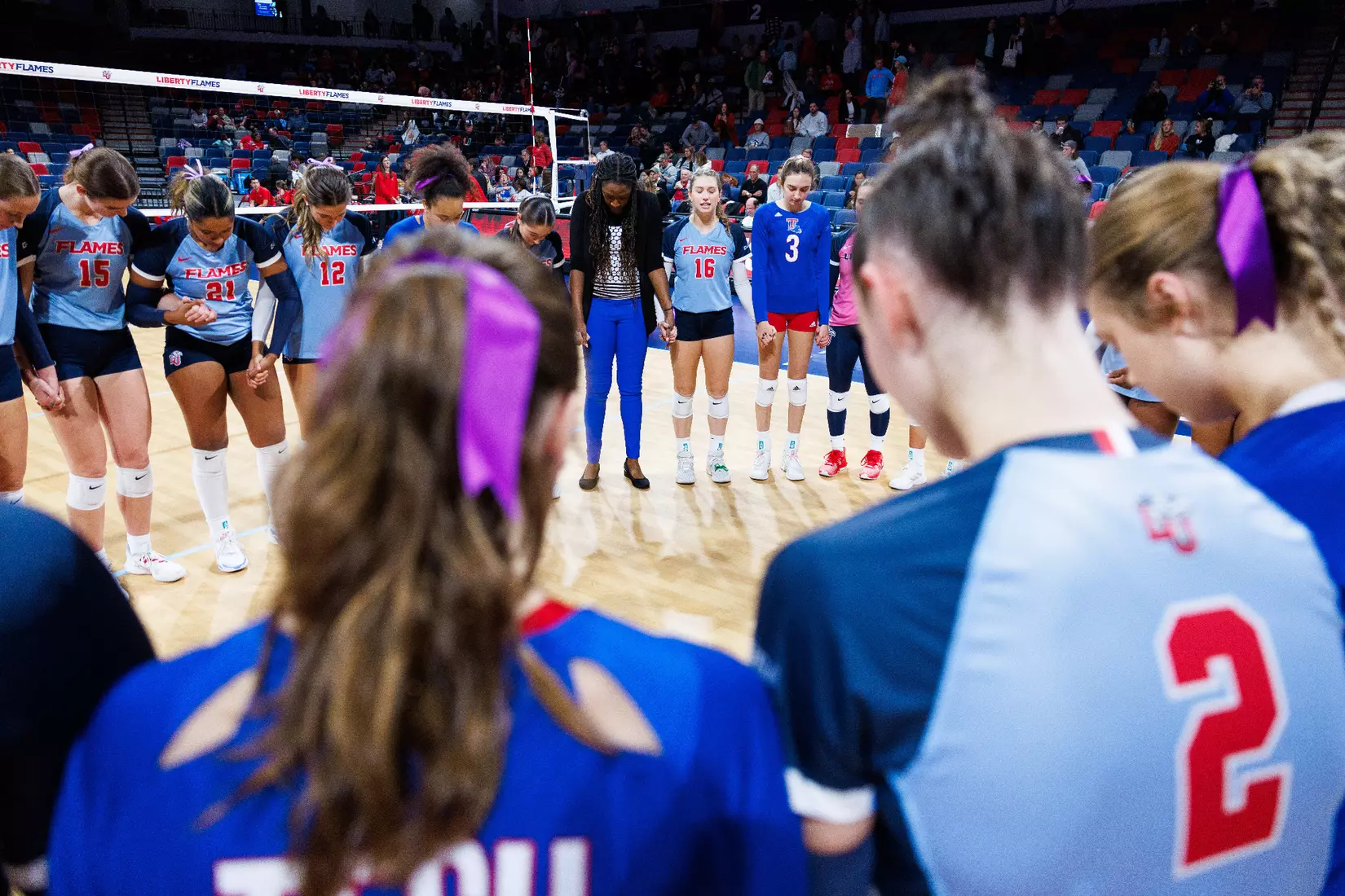 The Liberty University Women’s Volleyball team takes on the Louisiana Tech Bulldogs at Liberty Arena on November 2, 2023. (Photo by: Matt Reynolds)