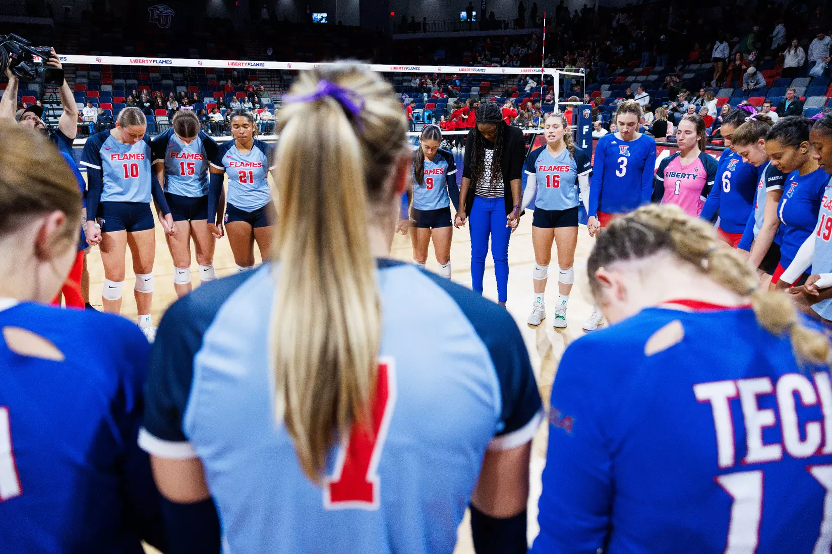 The Liberty University Women’s Volleyball team takes on the Louisiana Tech Bulldogs at Liberty Arena on November 2, 2023. (Photo by: Matt Reynolds)