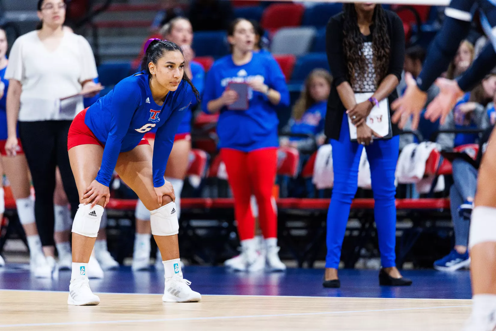The Liberty University Women’s Volleyball team takes on the Louisiana Tech Bulldogs at Liberty Arena on November 2, 2023. (Photo by: Matt Reynolds)
