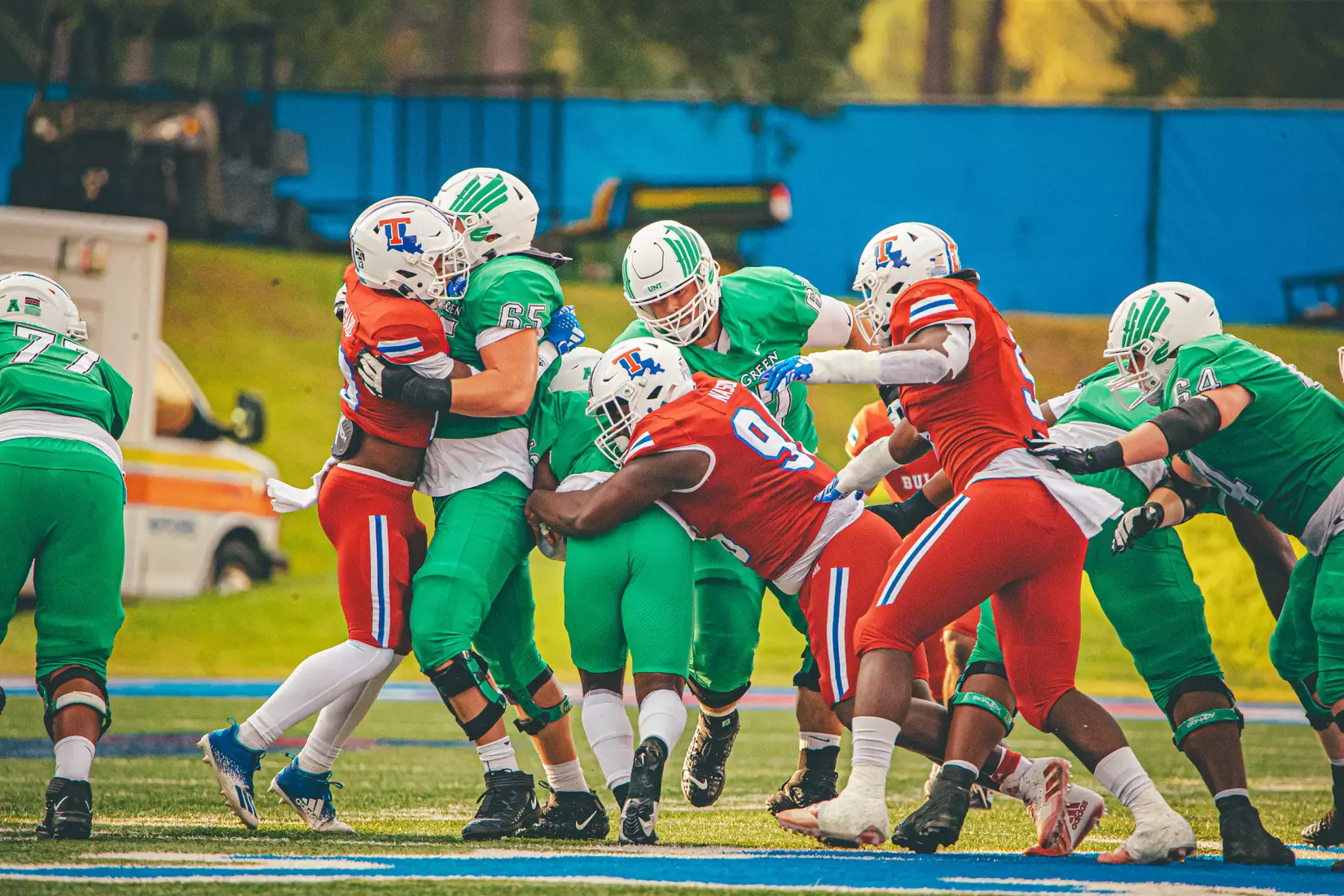 Bulldogs battle Mean Green in Red Out game