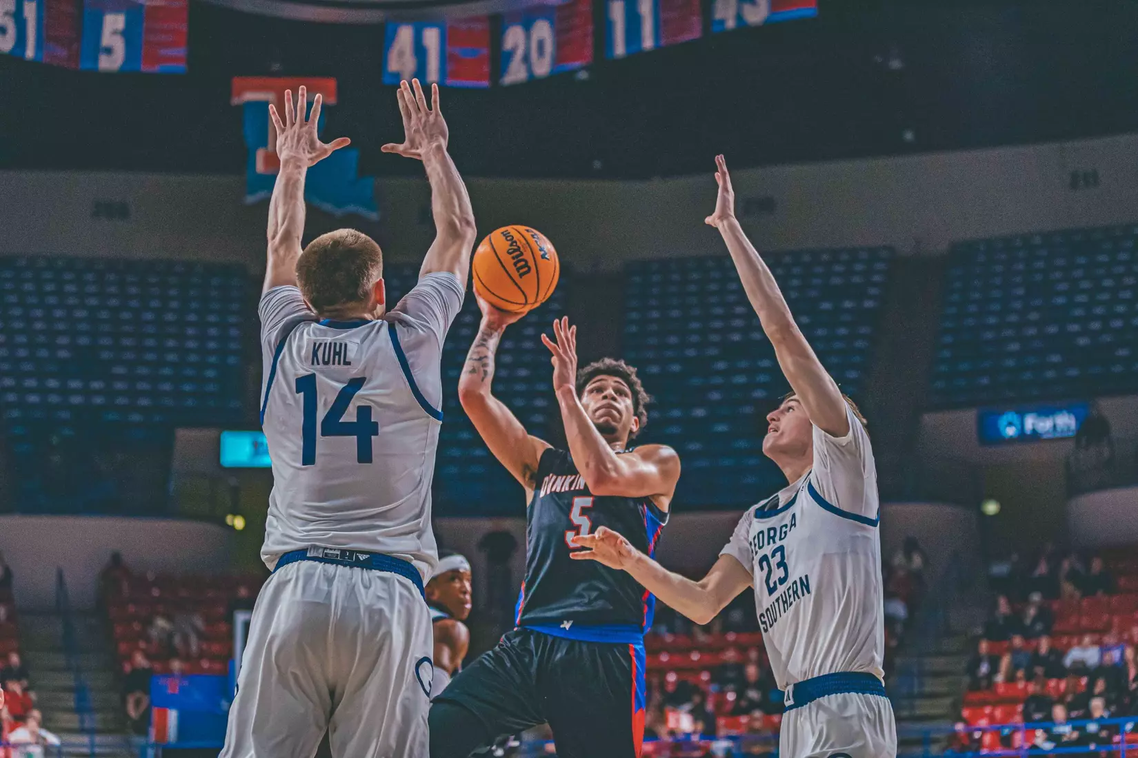 Bulldogs run away from Eagles in 77-63 victory