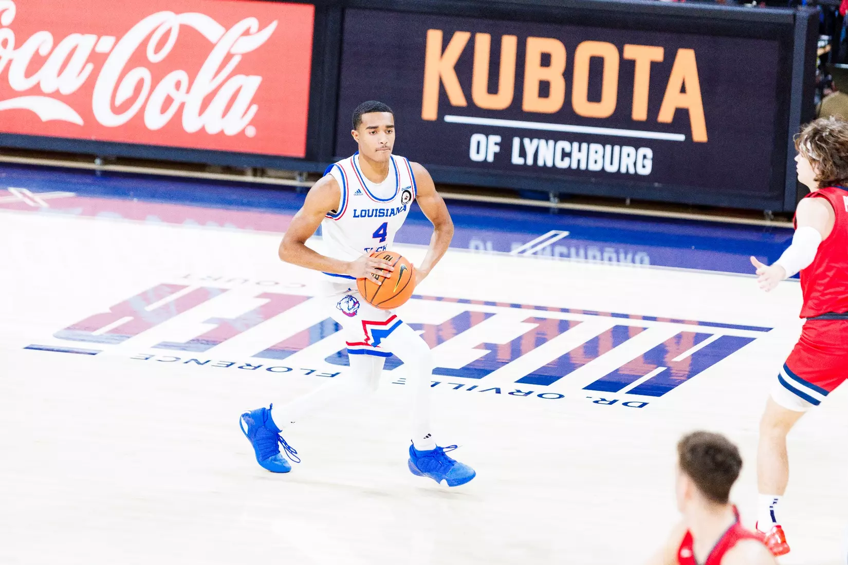 The Liberty University Men’s Basketball team takes on the Louisiana Tech Bulldogs in the Liberty Arena for Stripe Out night on February 10, 2024. (Photo by: Chase Gyles)