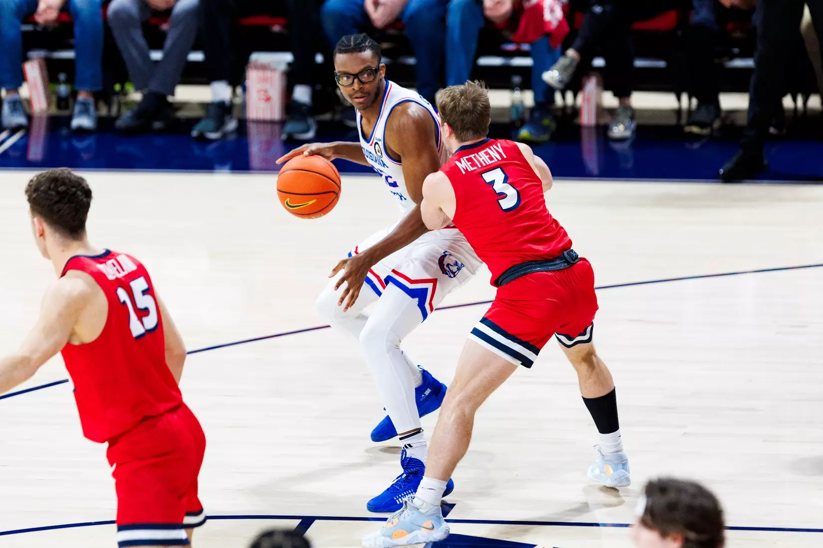 The Liberty University Men’s Basketball team takes on the Louisiana Tech Bulldogs in the Liberty Arena for Stripe Out night on February 10, 2024. (Photo by: Chase Gyles)