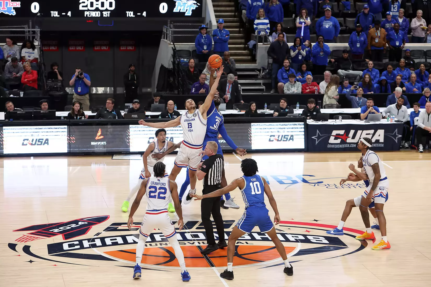 March 13, 2024: 2024 Conference USA Men's Basketball Championship - Middle Tennessee Blue Raiders vs Louisiana Tech Bulldogs