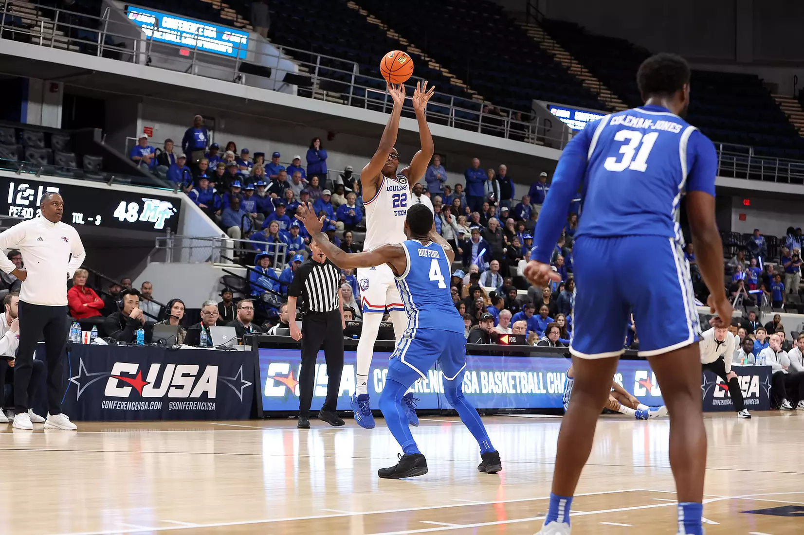 March 13, 2024: 2024 Conference USA Men's Basketball Championship - Middle Tennessee Blue Raiders vs Louisiana Tech Bulldogs
