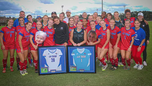 LA Tech soccer team Senior Day celebration