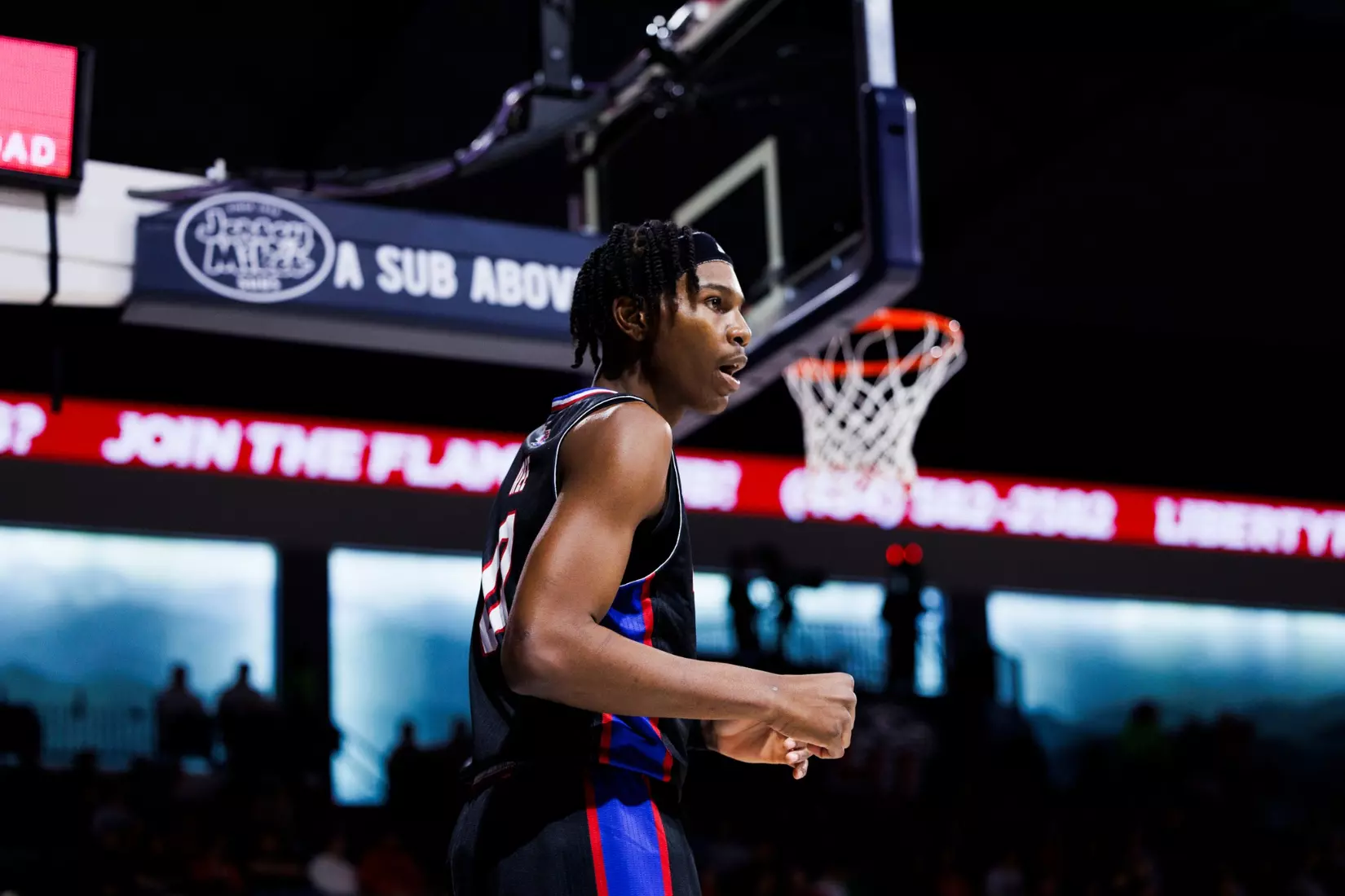 The Liberty Men’s Basketball Team faces Louisiana Tech in Liberty Arena on February 6, 2025 (Photo by: Kendall Tidwell)