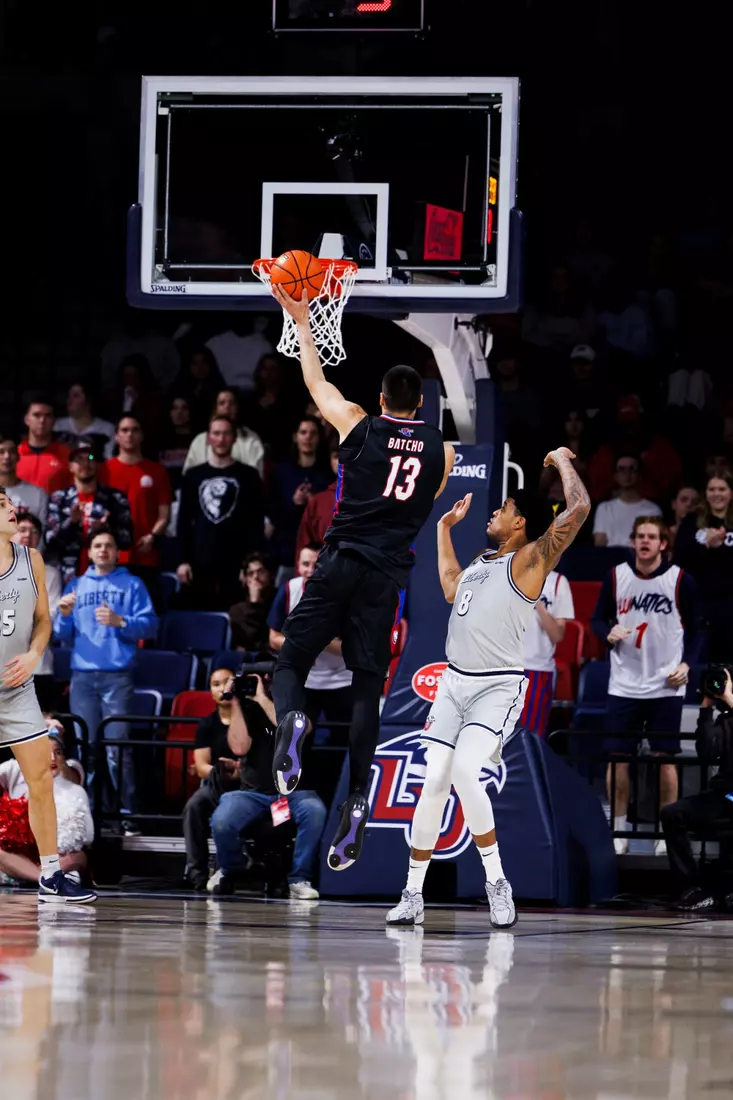 The Liberty Men’s Basketball Team faces Louisiana Tech in Liberty Arena on February 6, 2025 (Photo by: Kendall Tidwell)