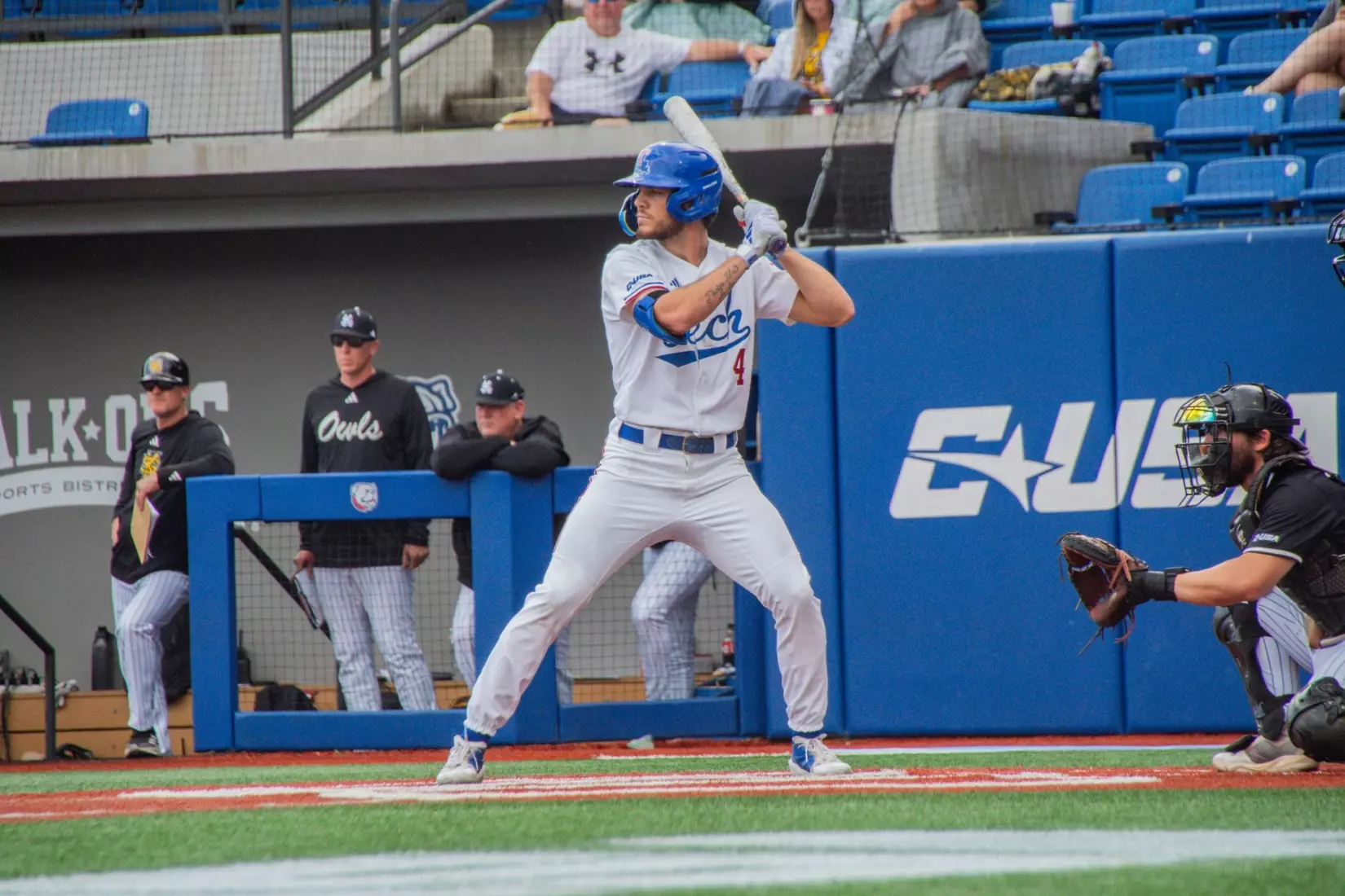 Luke Cooley dominates on the mound, Bulldogs even series with Owls after 7-3 victory