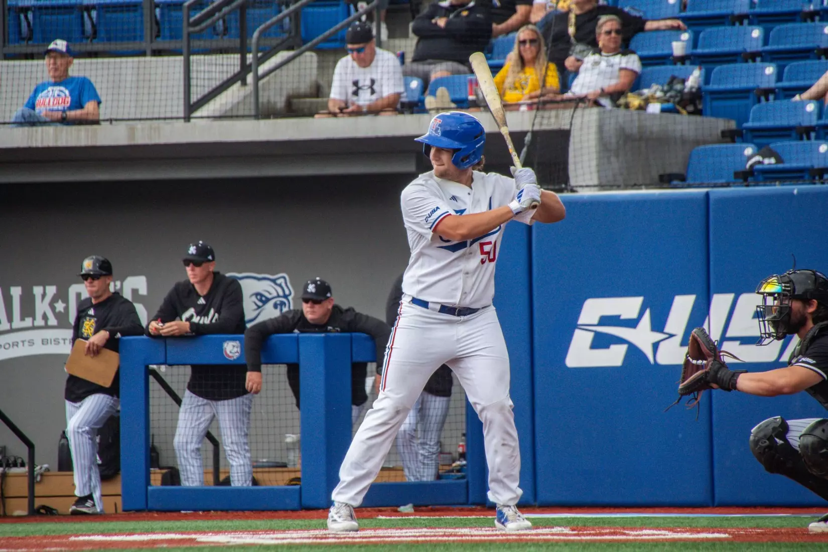 Luke Cooley dominates on the mound, Bulldogs even series with Owls after 7-3 victory