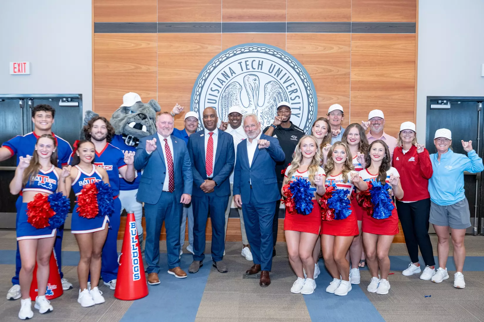 Louisiana Tech University held a press event on July 16, 2025 for their offical announcment of the school’s return to the Sunbelt Conference. The event featured speeches from Vice President & Director of Athletics Ryan Ivey, Commissioner of the Sun Belt Conference football Keith Gill, and University President Dr. James Henderson. Photographs by Bailey Green/Louisiana Tech University