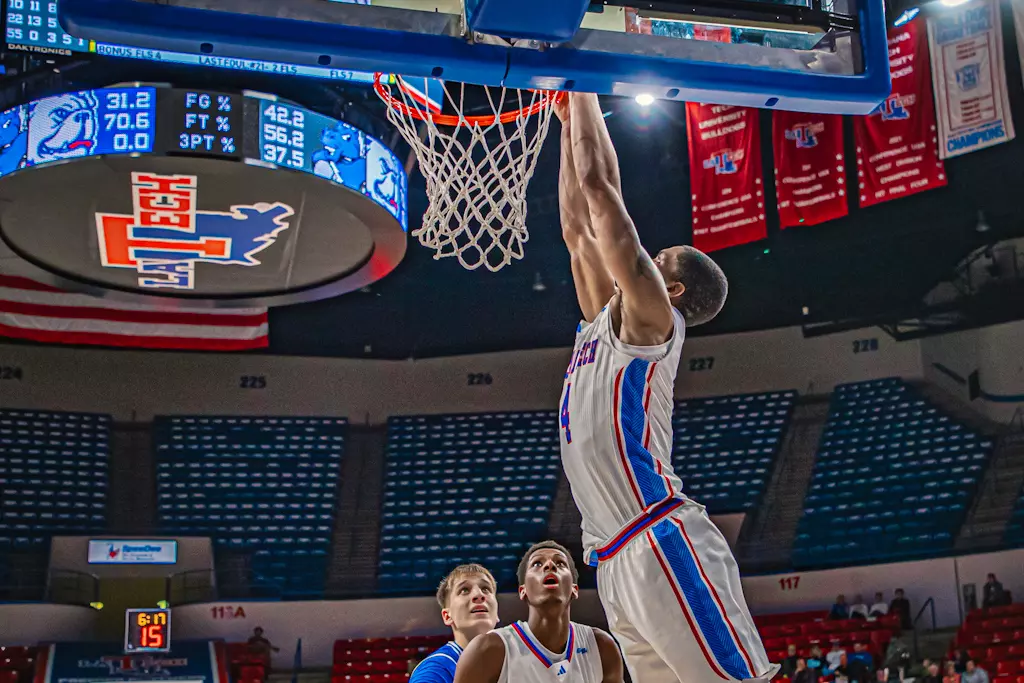 DJ Dudley hit the game-winning three as the Bulldogs overcame a 20-point deficit to defeat the Blue Raiders, 59-58, on Wednesday night