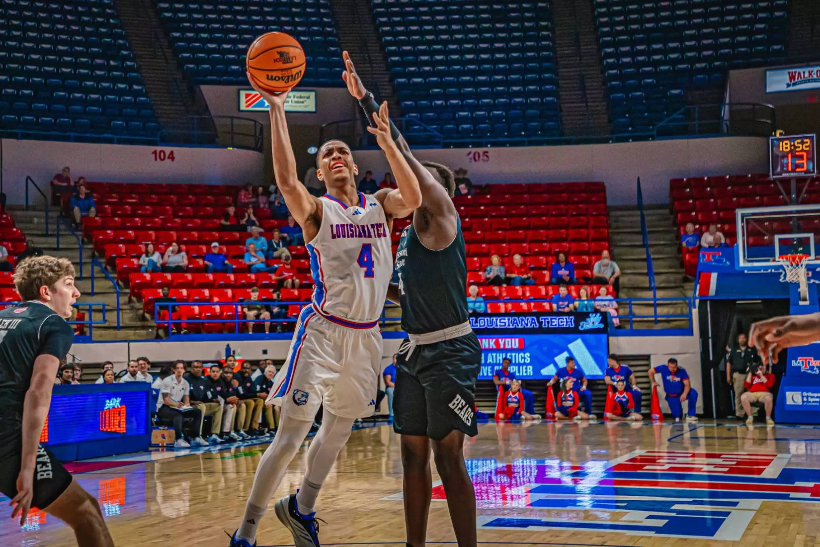 Will Allen's putback with six seconds remaining lifts Bulldogs to 72-70 win over Bears on Thursday night inside the Thomas Assembly Center on Karl Malone Court