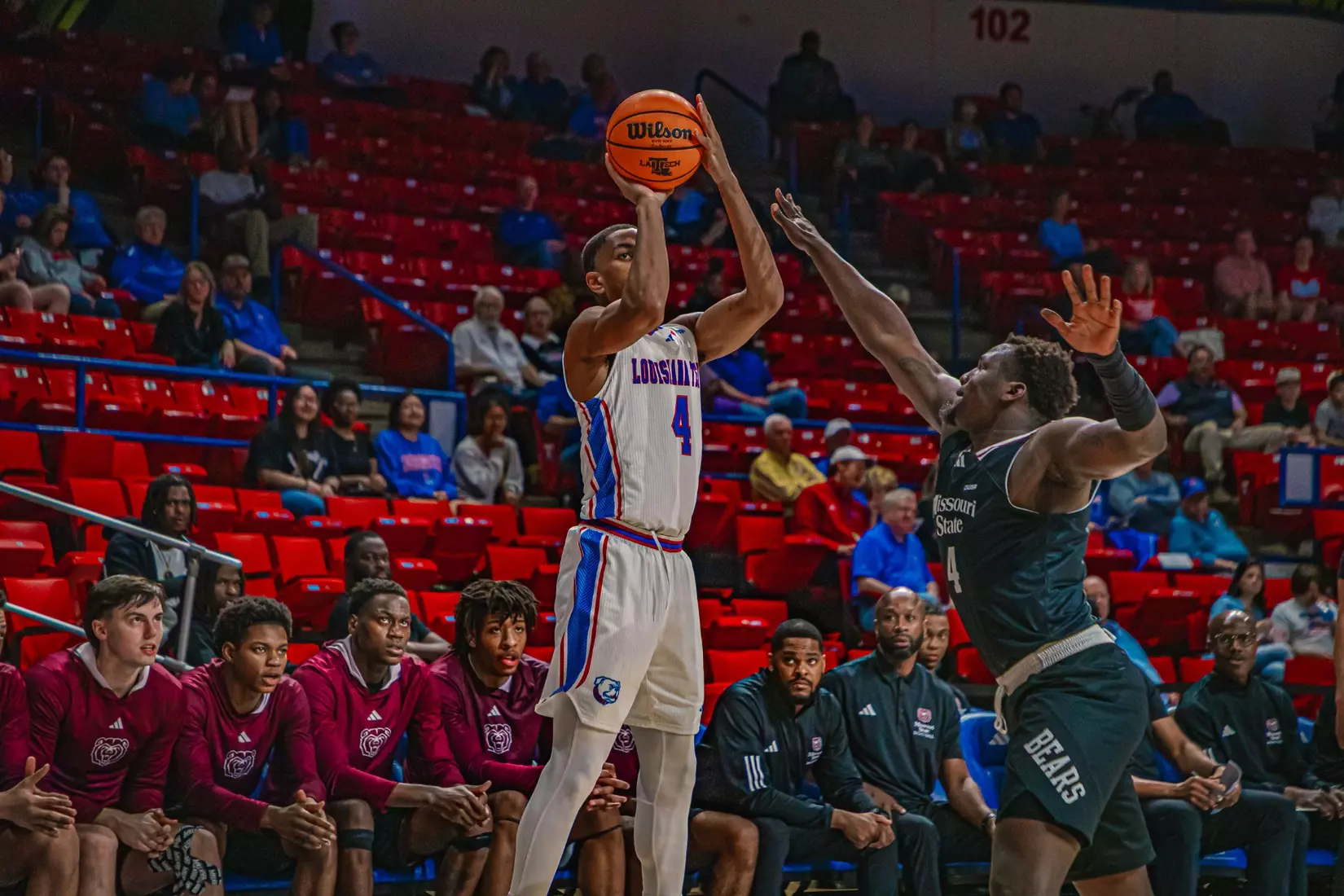 Will Allen's putback with six seconds remaining lifts Bulldogs to 72-70 win over Bears on Thursday night inside the Thomas Assembly Center on Karl Malone Court