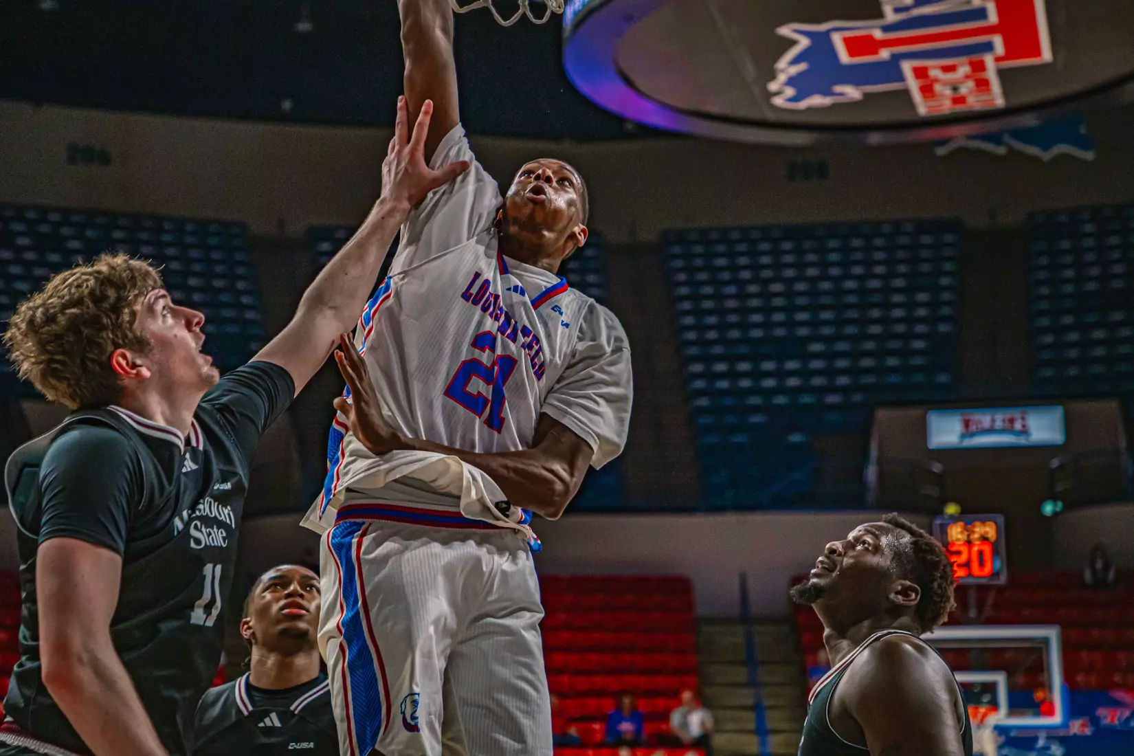 Will Allen's putback with six seconds remaining lifts Bulldogs to 72-70 win over Bears on Thursday night inside the Thomas Assembly Center on Karl Malone Court