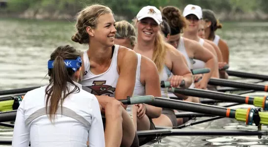 Rowing Women's Varsity Eight Smiling