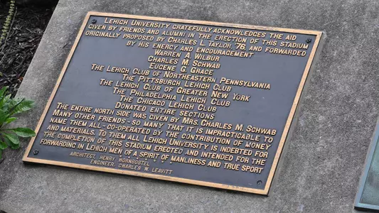 Taylor Stadium Monument Plaque