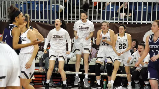 Team bench celebration vs Holy Cross