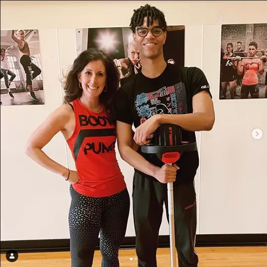 Genna and Jonathan in Body Pump Class