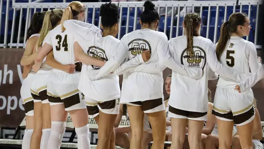 Women's basketball huddle