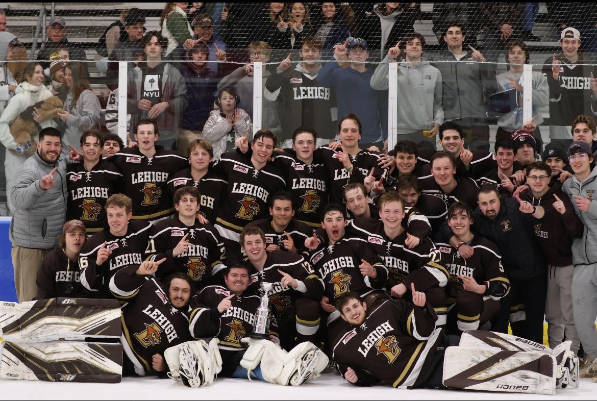 Siri Que "We Are The Champions", Lehigh hockey has won their first ever ECHA Hockey title. #5 Lehigh defeated #3 William Patterson with a score of 4-1 infron...