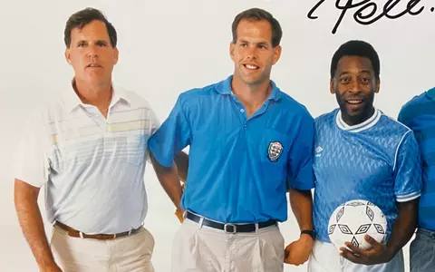Bob Seddon, Dean Koski and Pele