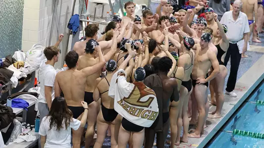 Swimming and Diving team group shot at American