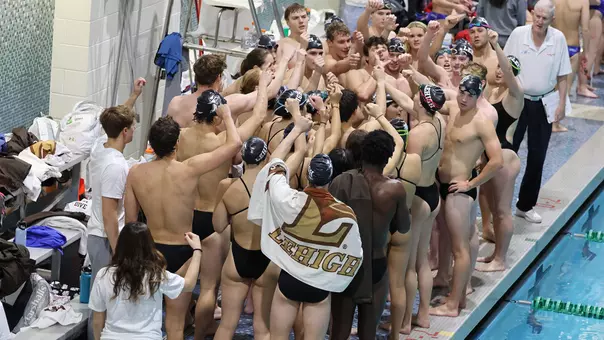 Swimming and Diving team group shot at American