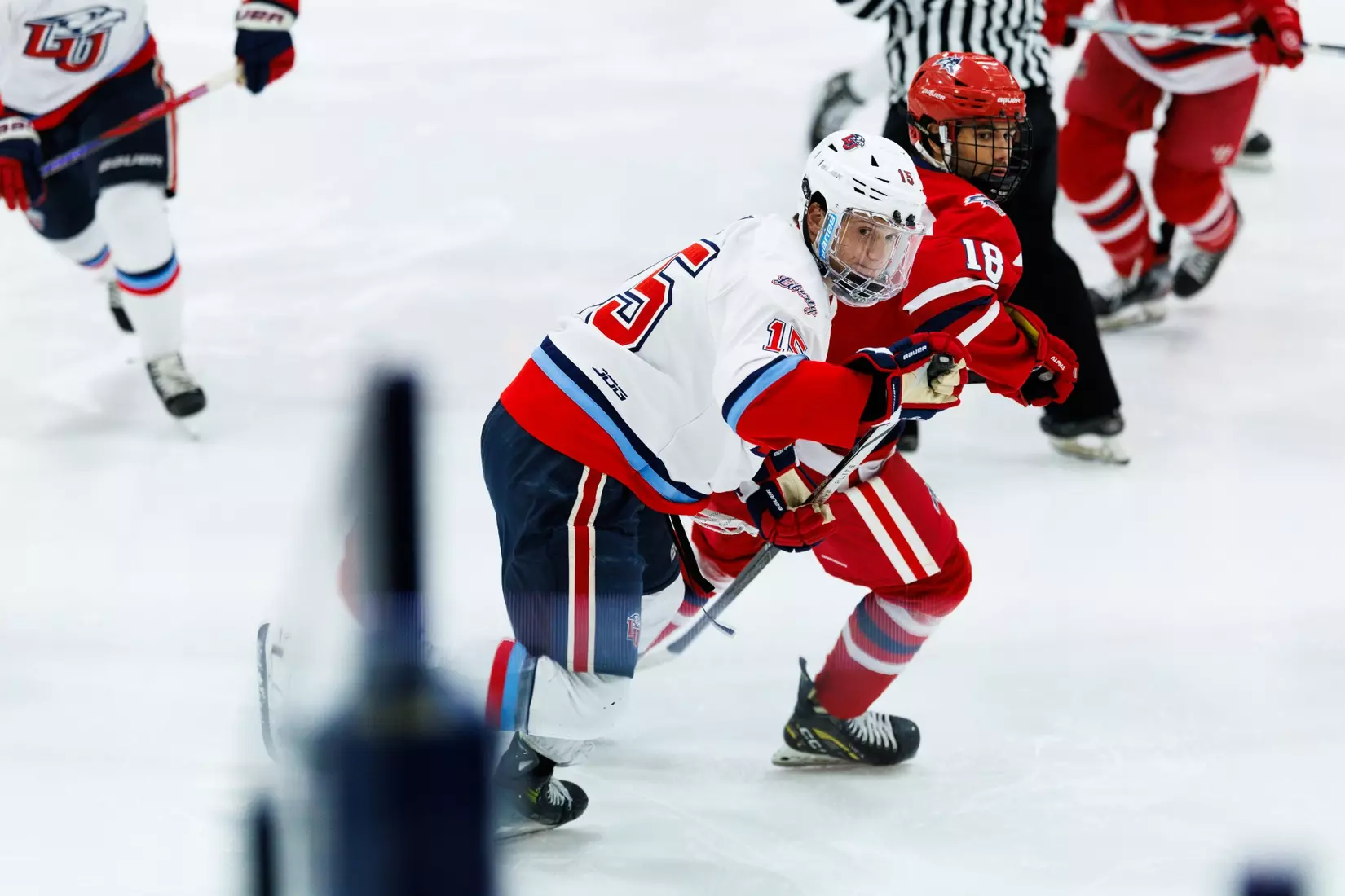Liberty University’s Men’s D1 Hockey team faces Stony Brook University at Lahaye Ice Center on October 26th, 2024. (Photo by Ryan Anderson)