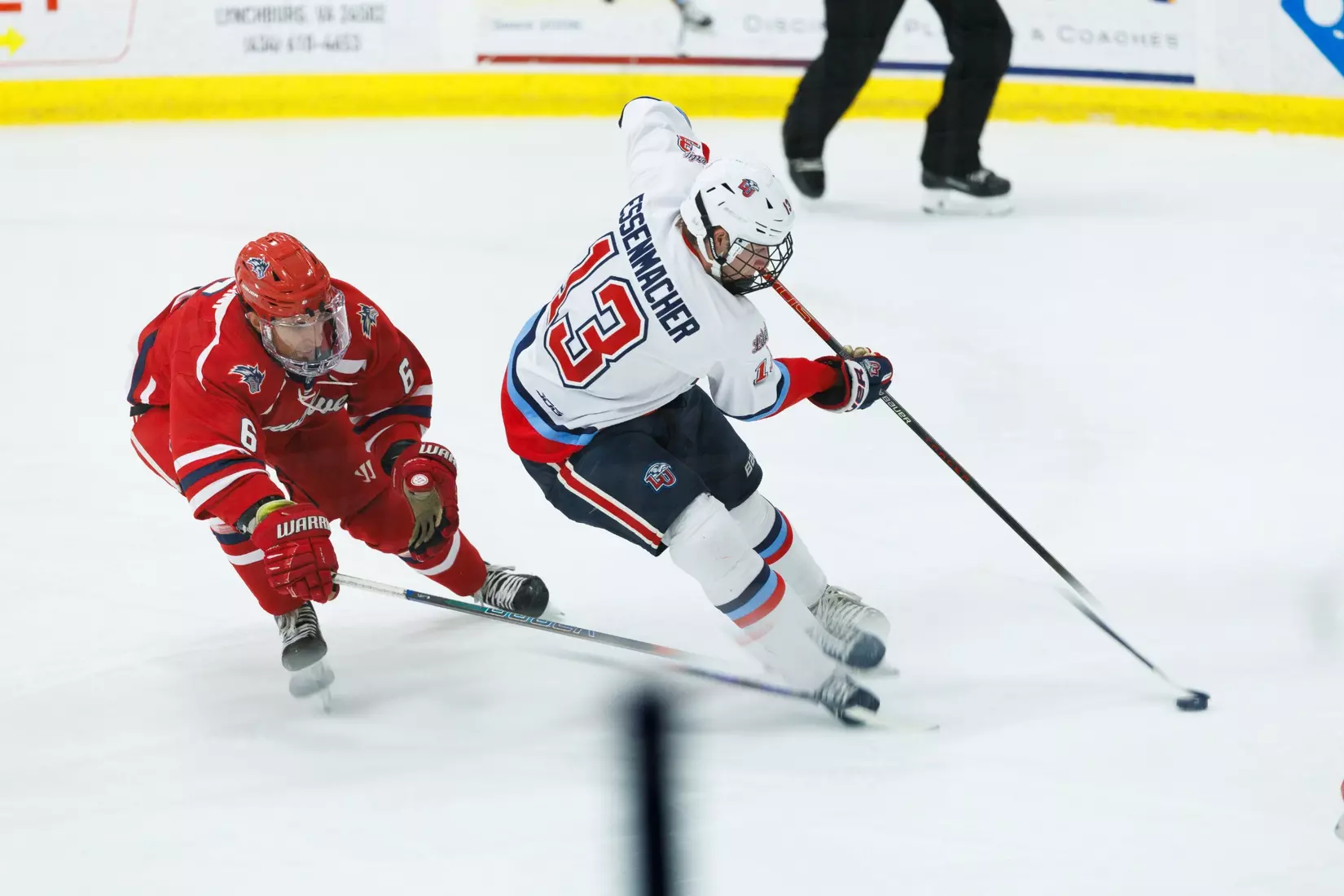Liberty University’s Men’s D1 Hockey team faces Stony Brook University at Lahaye Ice Center on October 26th, 2024. (Photo by Ryan Anderson)