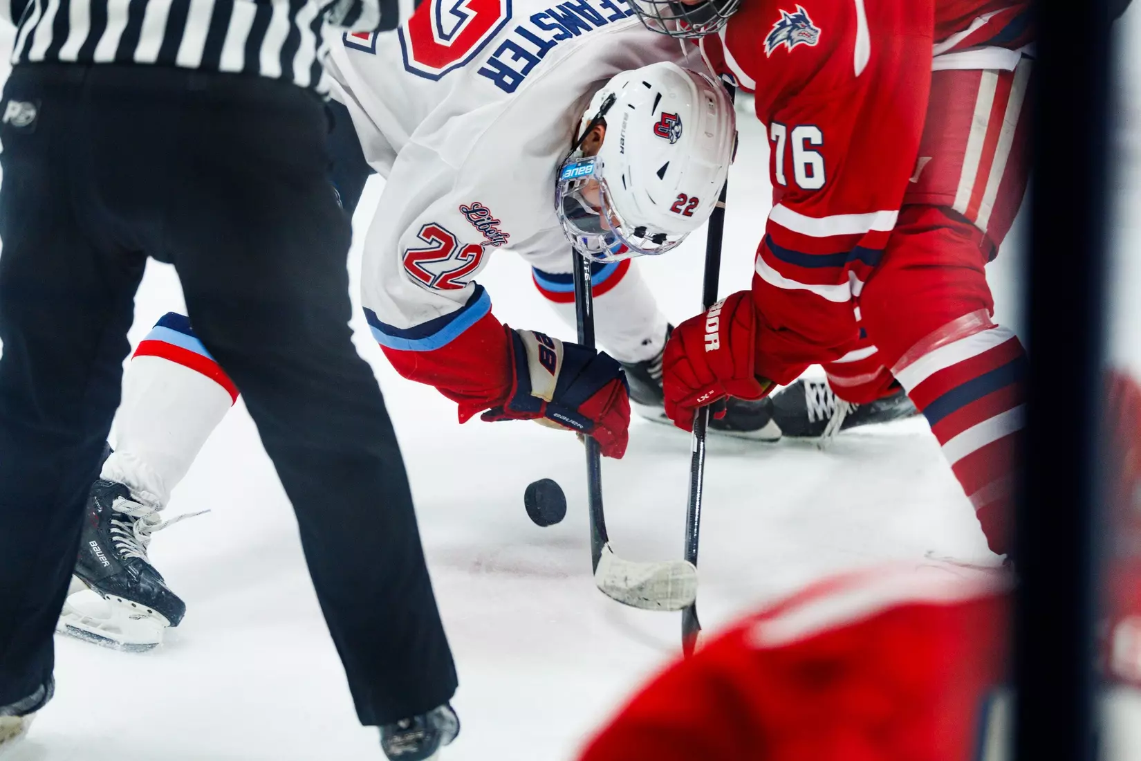 Liberty University’s Men’s D1 Hockey team faces Stony Brook University at Lahaye Ice Center on October 26th, 2024. (Photo by Ryan Anderson)