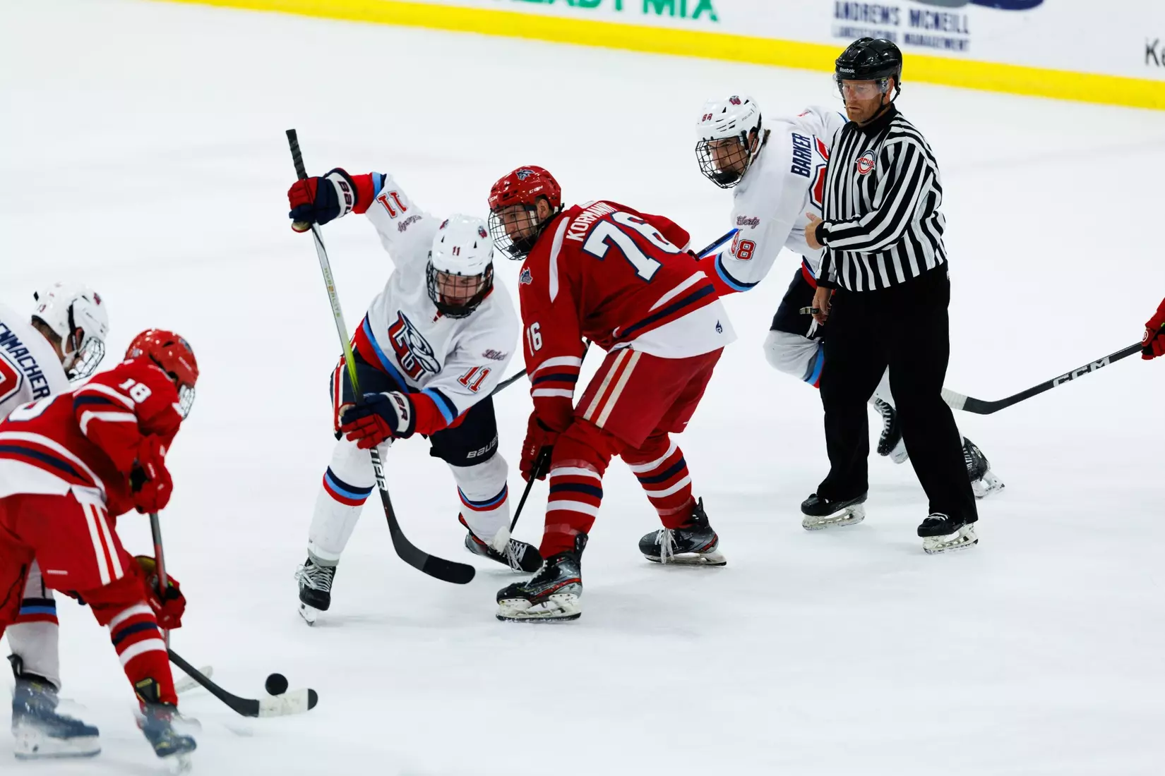 Liberty University’s Men’s D1 Hockey team faces Stony Brook University at Lahaye Ice Center on October 26th, 2024. (Photo by Ryan Anderson)