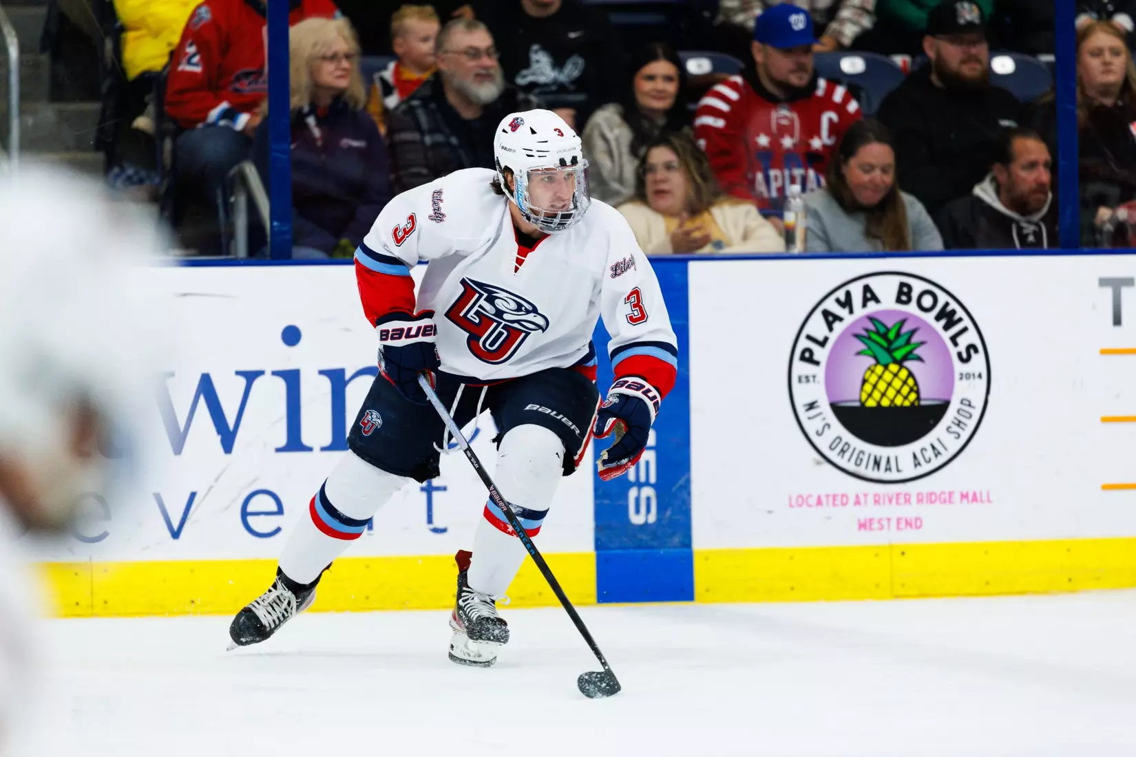 Liberty University’s Men’s D1 Hockey team faces Stony Brook University at Lahaye Ice Center on October 26th, 2024. (Photo by Ryan Anderson)