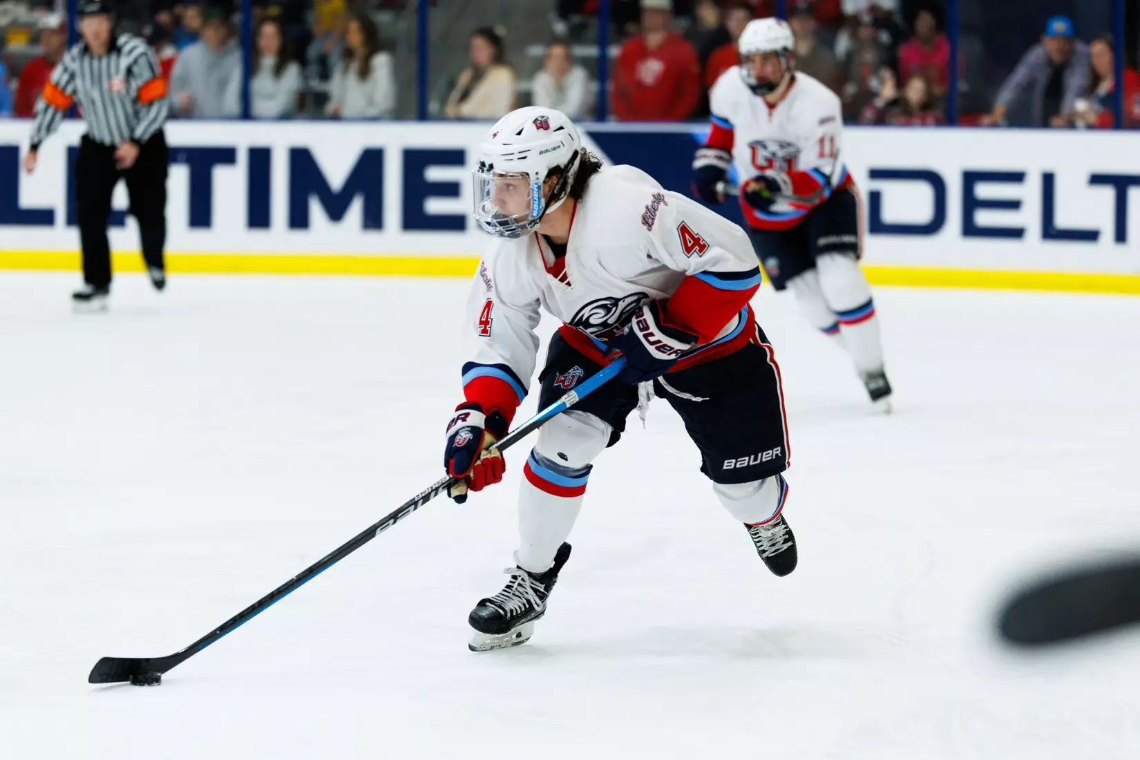 Liberty University’s Men’s D1 Hockey team faces Stony Brook University at Lahaye Ice Center on October 26th, 2024. (Photo by Ryan Anderson)