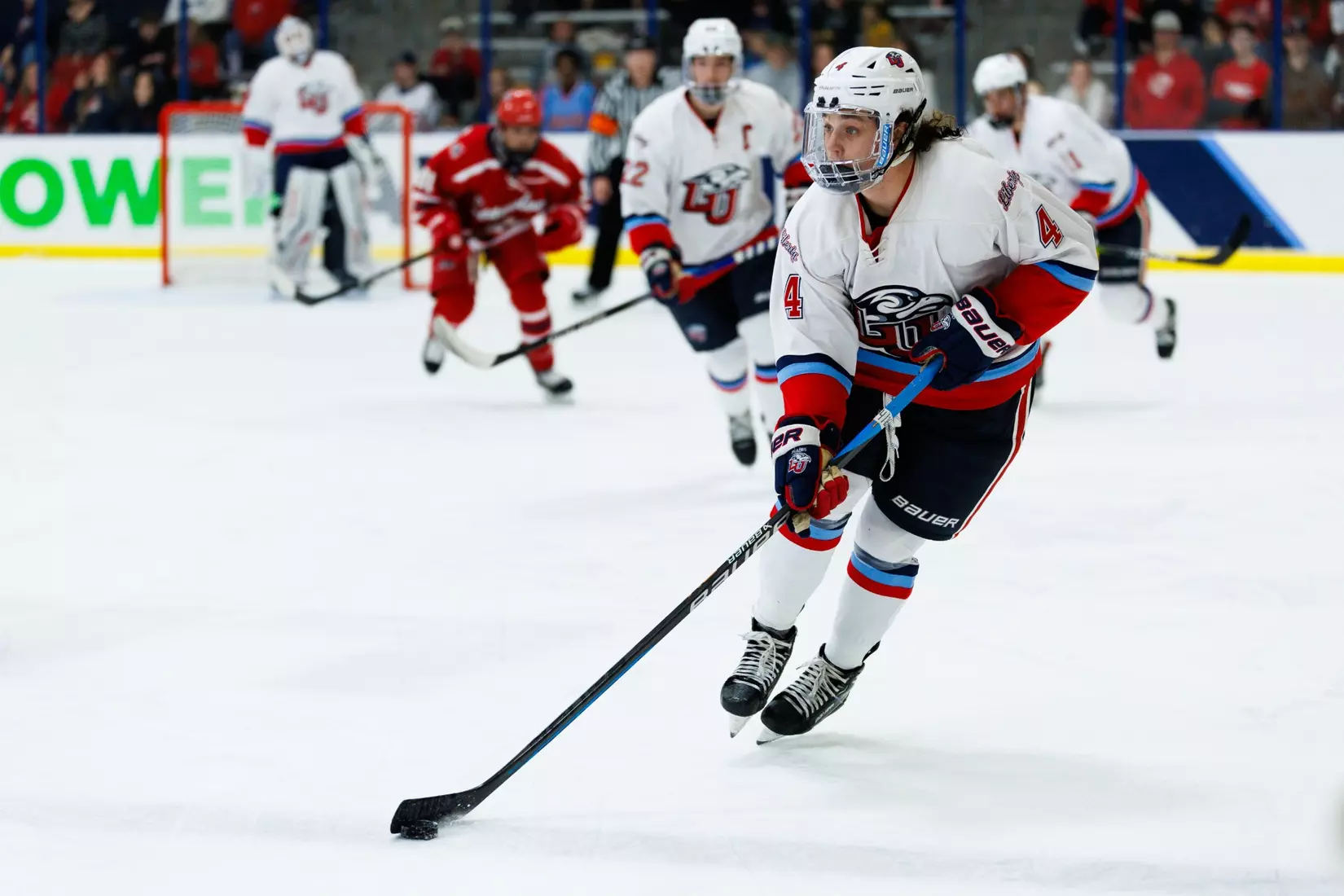 Liberty University’s Men’s D1 Hockey team faces Stony Brook University at Lahaye Ice Center on October 26th, 2024. (Photo by Ryan Anderson)