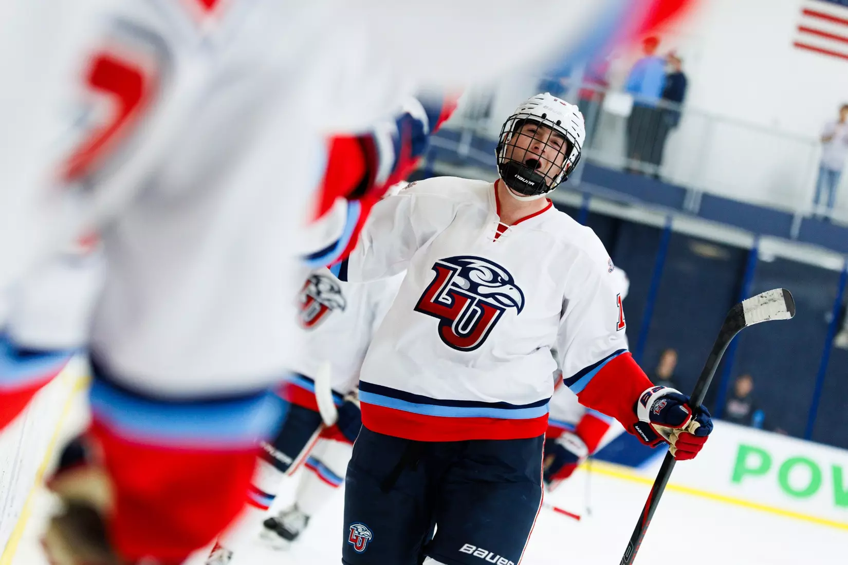 Liberty University’s Men’s D1 Hockey team faces Stony Brook University at Lahaye Ice Center on October 26th, 2024. (Photo by Ryan Anderson)