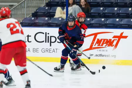 Midnight Mayhem features Liberty Women’s D1 Hockey team facing Maryville at Lahaye Ice Center on November 2nd, 2024. (Photo by Ryan Anderson)