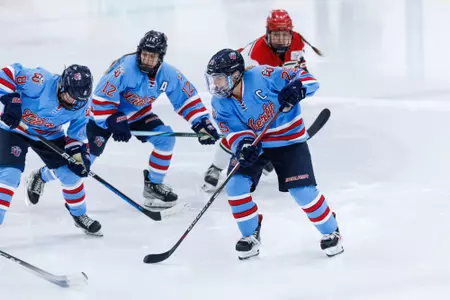 Liberty University’s D1 Women’s Hockey team faces Minot State at Lahaye Ice Center on November 21st, 2024. (Photo by Ryan Anderson)