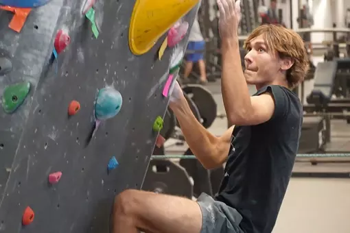 Asher Talbot freshman climber