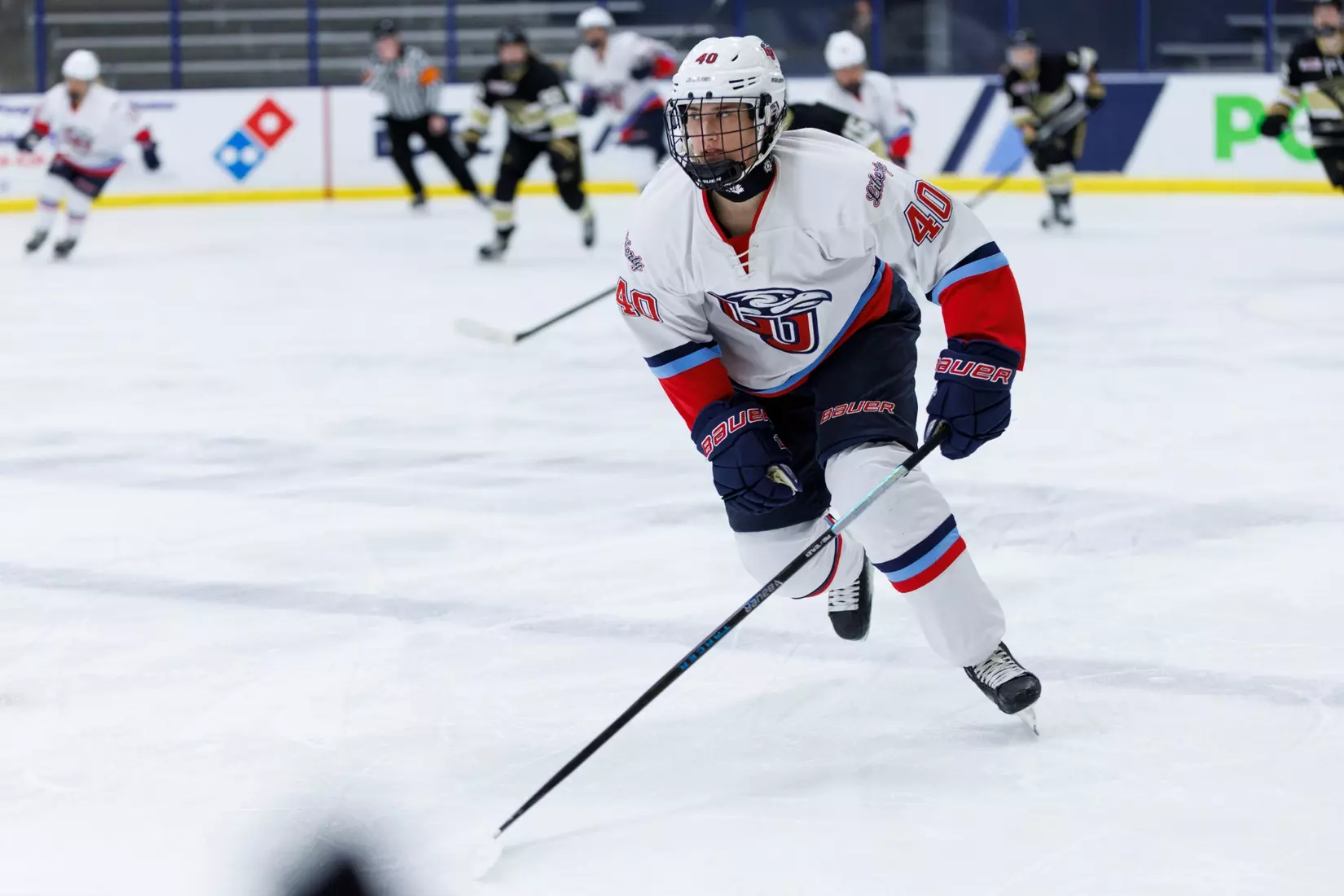 Liberty University’s Women’s D1 Hockey team takes on Lindenwood at the Lahaye Ice Center on October 17, 2025. (Photo by: Jessie Jordan)