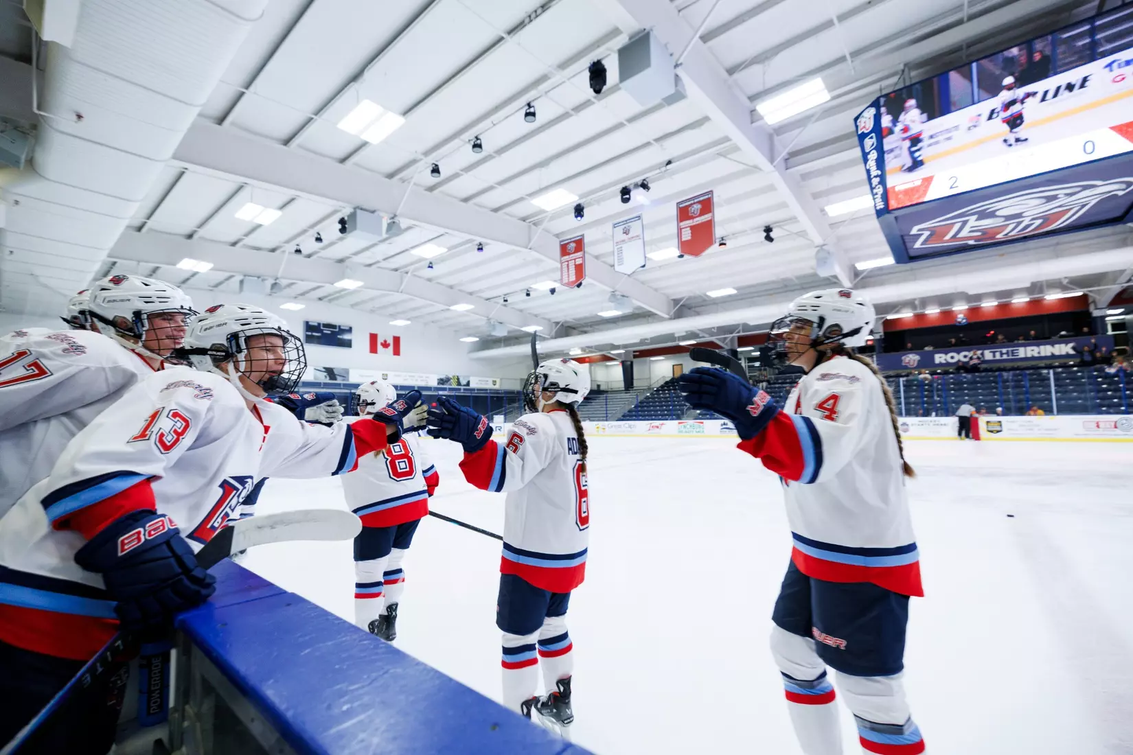 Liberty University’s Women’s D1 Hockey team takes on Lindenwood at the Lahaye Ice Center on October 17, 2025. (Photo by: Jessie Jordan)