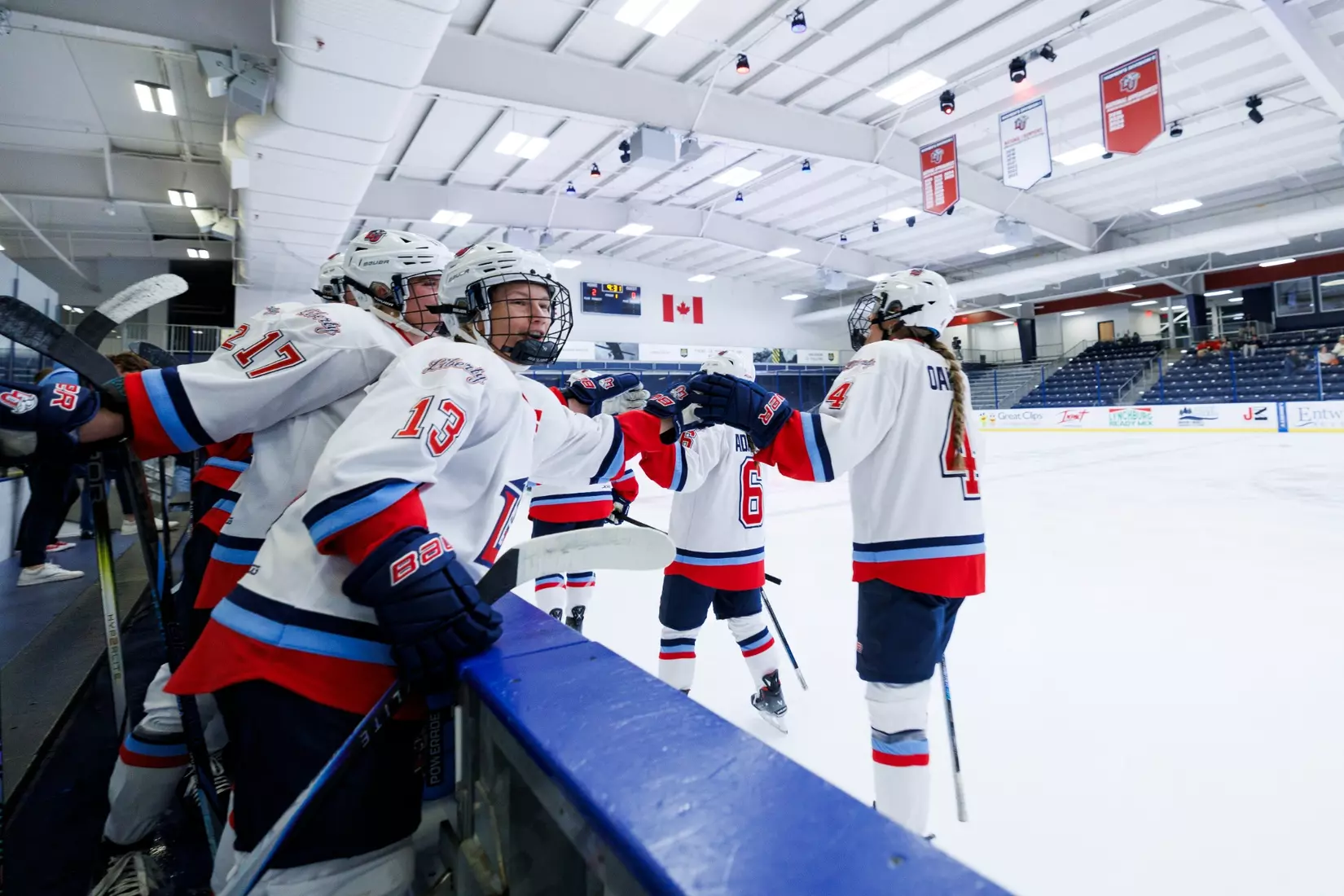 Liberty University’s Women’s D1 Hockey team takes on Lindenwood at the Lahaye Ice Center on October 17, 2025. (Photo by: Jessie Jordan)