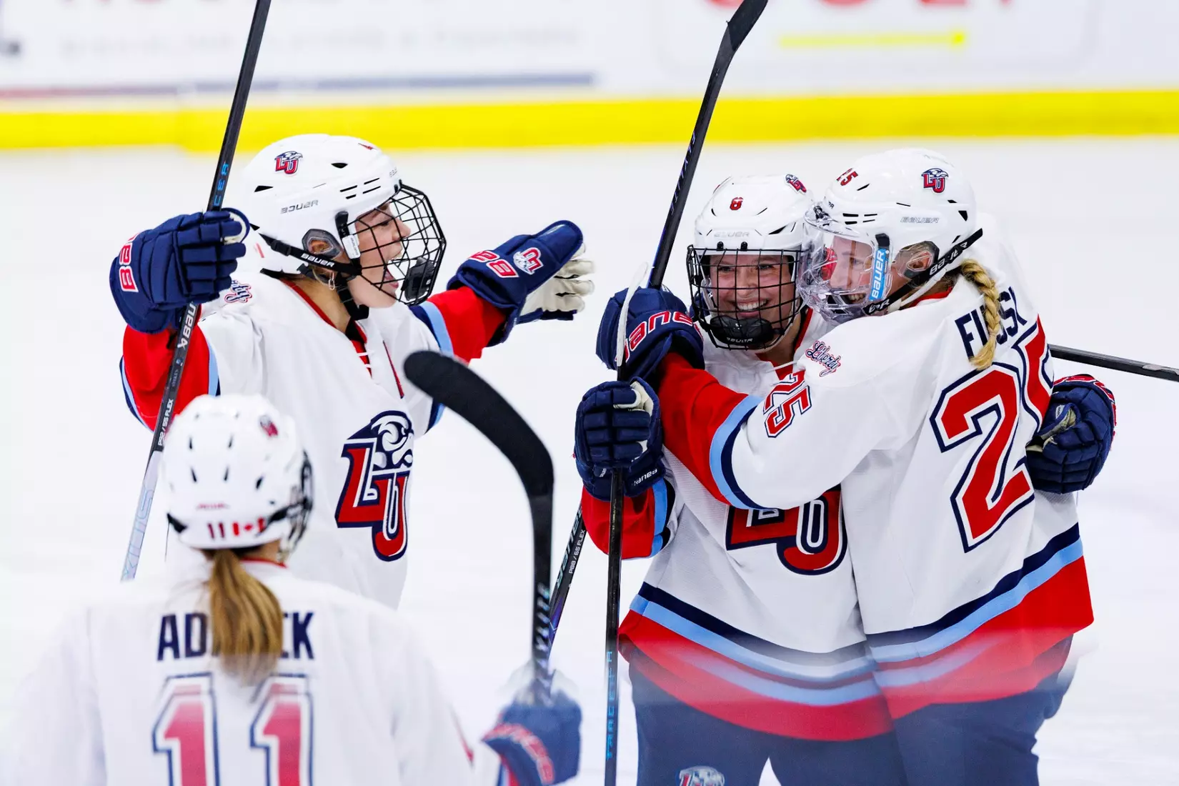 Liberty University’s Women’s D1 Hockey team takes on Lindenwood at the Lahaye Ice Center on October 17, 2025. (Photo by: Jessie Jordan)