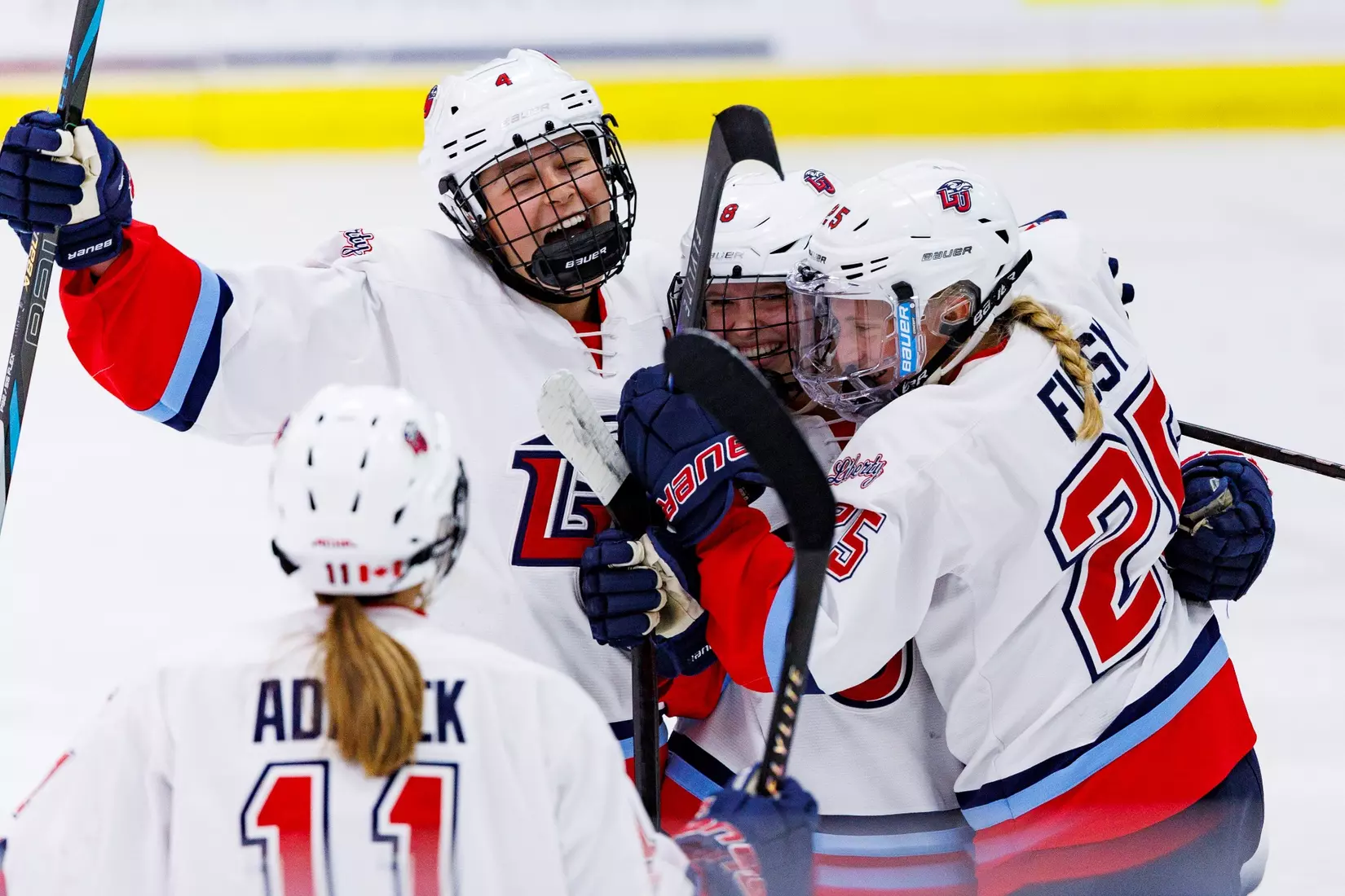 Liberty University’s Women’s D1 Hockey team takes on Lindenwood at the Lahaye Ice Center on October 17, 2025. (Photo by: Jessie Jordan)