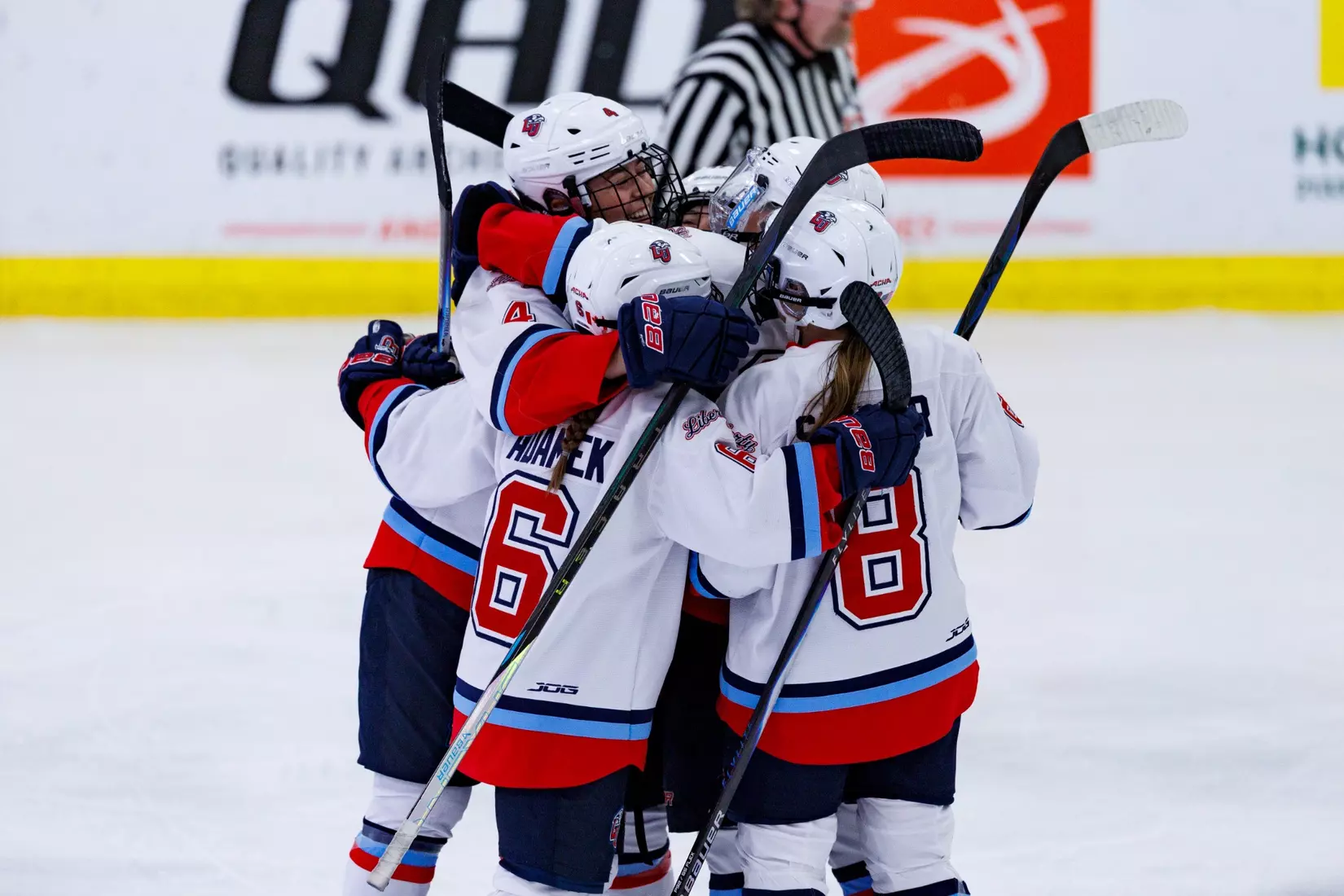 Liberty University’s Women’s D1 Hockey team takes on Lindenwood at the Lahaye Ice Center on October 17, 2025. (Photo by: Jessie Jordan)
