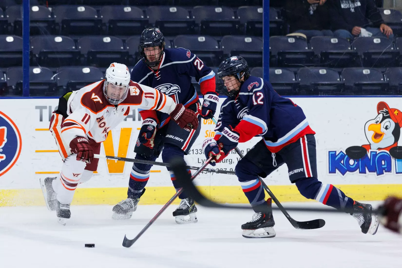 Liberty Men’s D2 Hockey takes on Virginia Tech in the Lahaye Ice Center on October 17, 2025. (Photo by Emily Cuthrell)