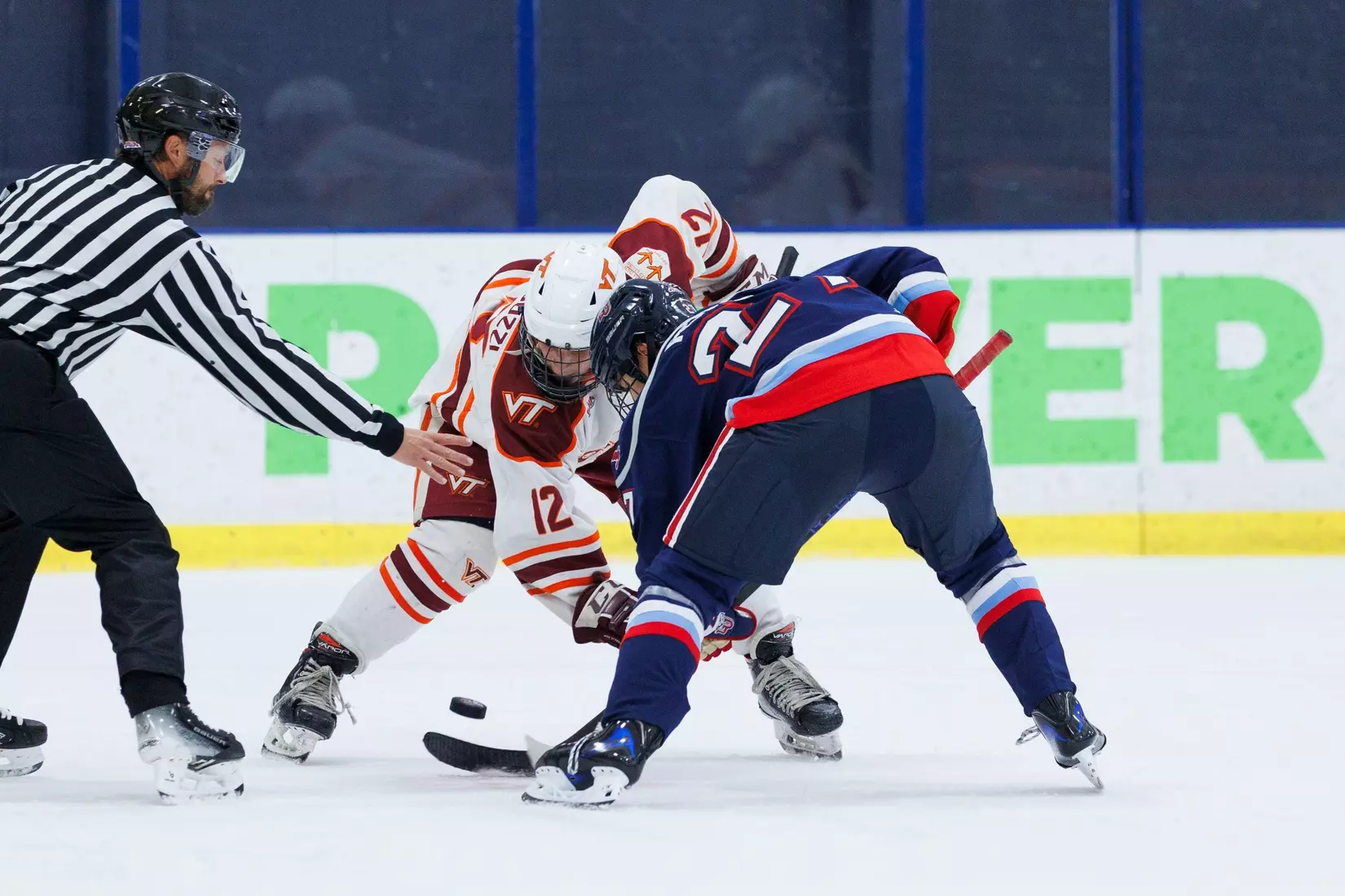 Liberty Men’s D2 Hockey takes on Virginia Tech in the Lahaye Ice Center on October 17, 2025. (Photo by Emily Cuthrell)