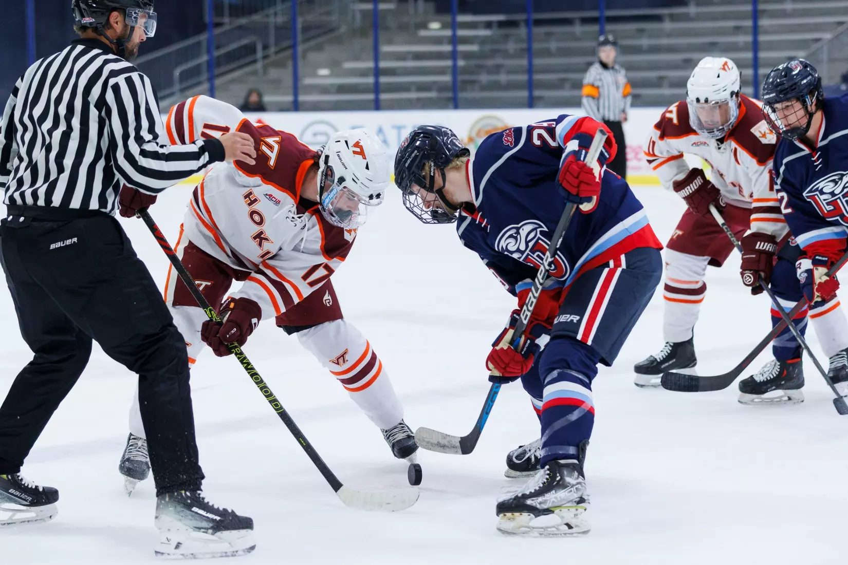 Liberty Men’s D2 Hockey takes on Virginia Tech in the Lahaye Ice Center on October 17, 2025. (Photo by Emily Cuthrell)