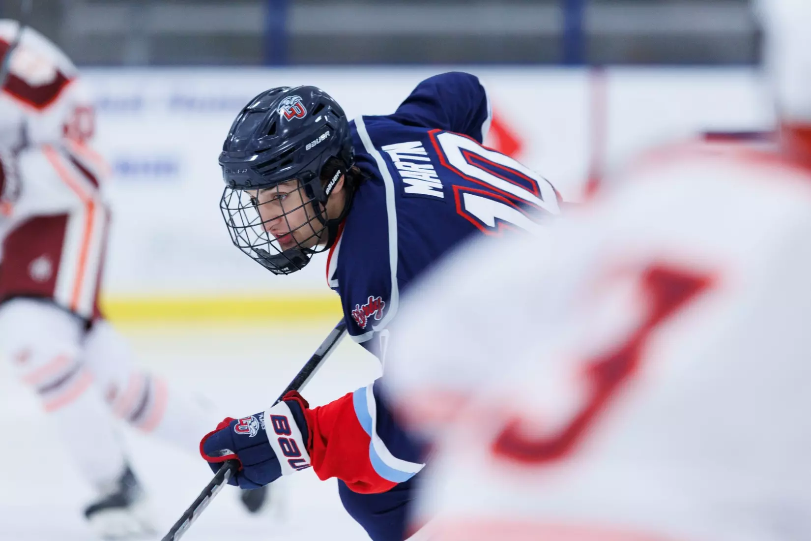 Liberty Men’s D2 Hockey takes on Virginia Tech in the Lahaye Ice Center on October 17, 2025. (Photo by Emily Cuthrell)